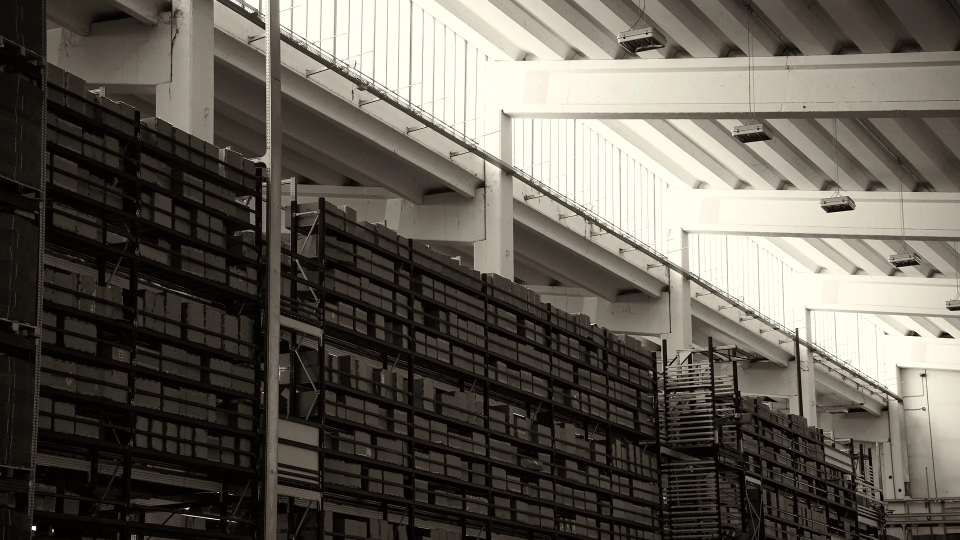 High-bay storage racking stretching across a large Snatt logistics warehouse