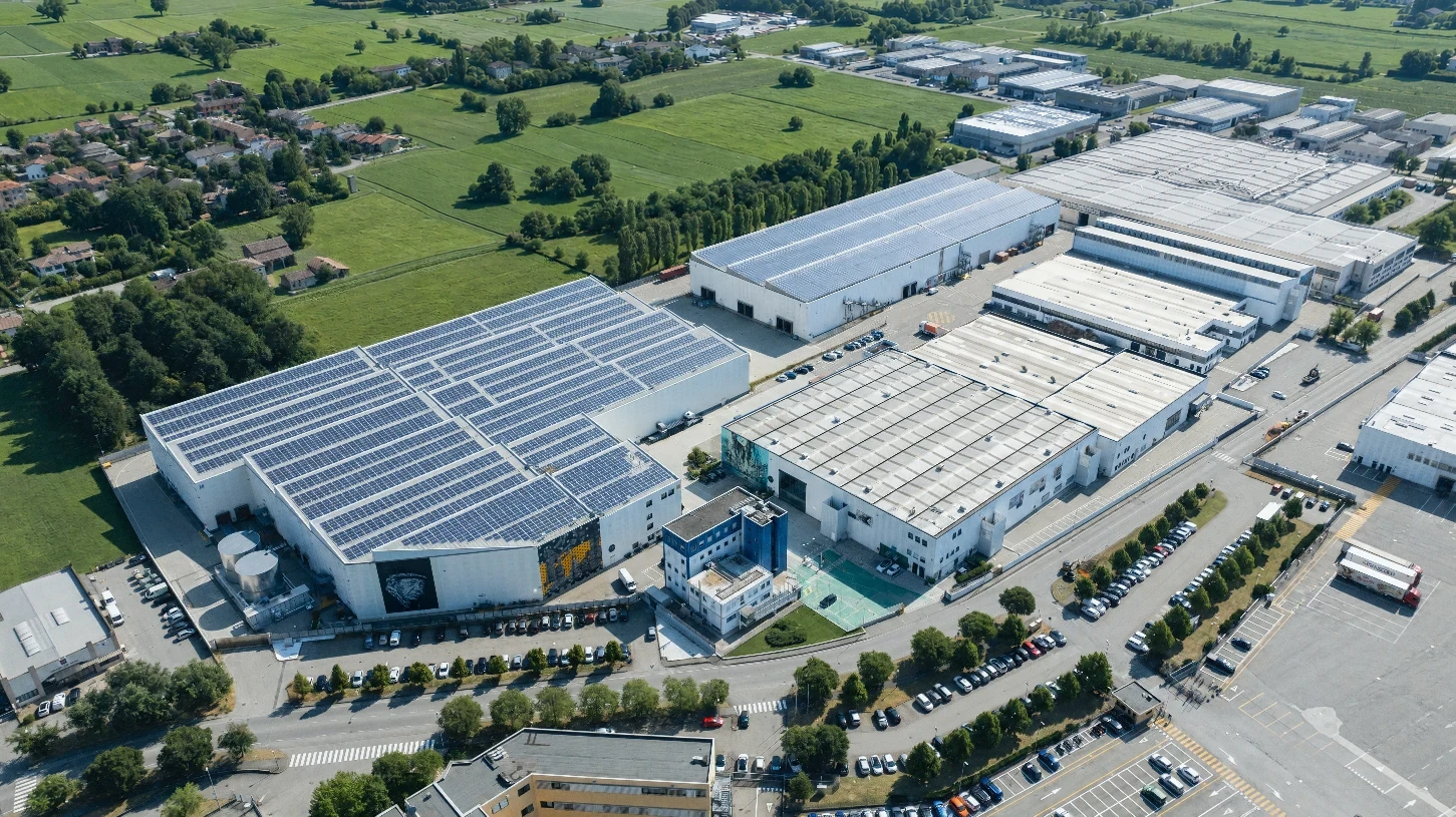Aerial view of the Campegine logistics complex
